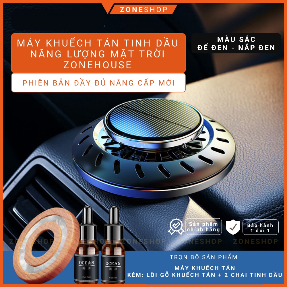Máy khuếch tán tinh dầu nước hoa xe ô tô năng lượng mặt trời ZONEHOUSE, kiểu UFO, máy xoay toả hương tinh dầu