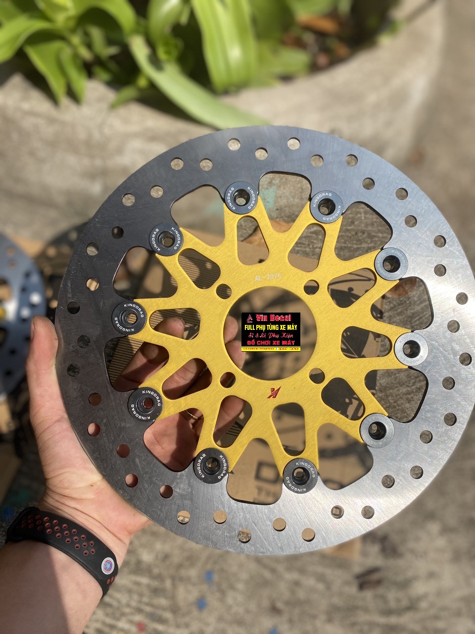 Đĩa trước king drag (size 267mm) dùng khi lên mâm rcb, redleo, asio, enkei, đùm 4 lỗ