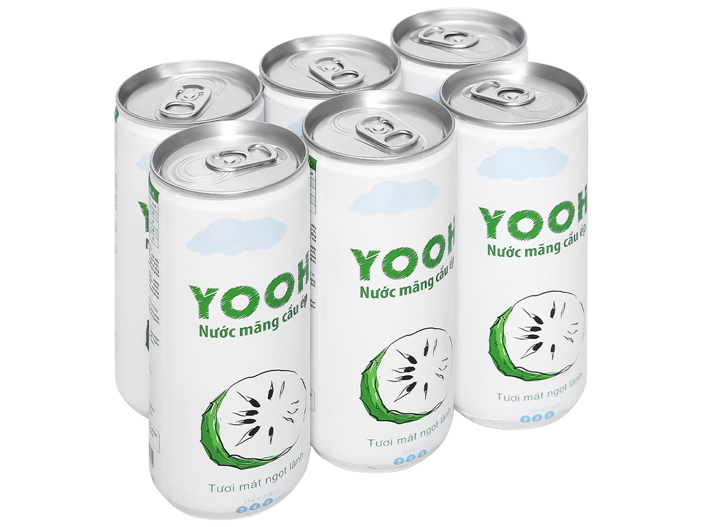 6 LON NƯỚC ÉP MÃNG CẦU YOOH-240ML