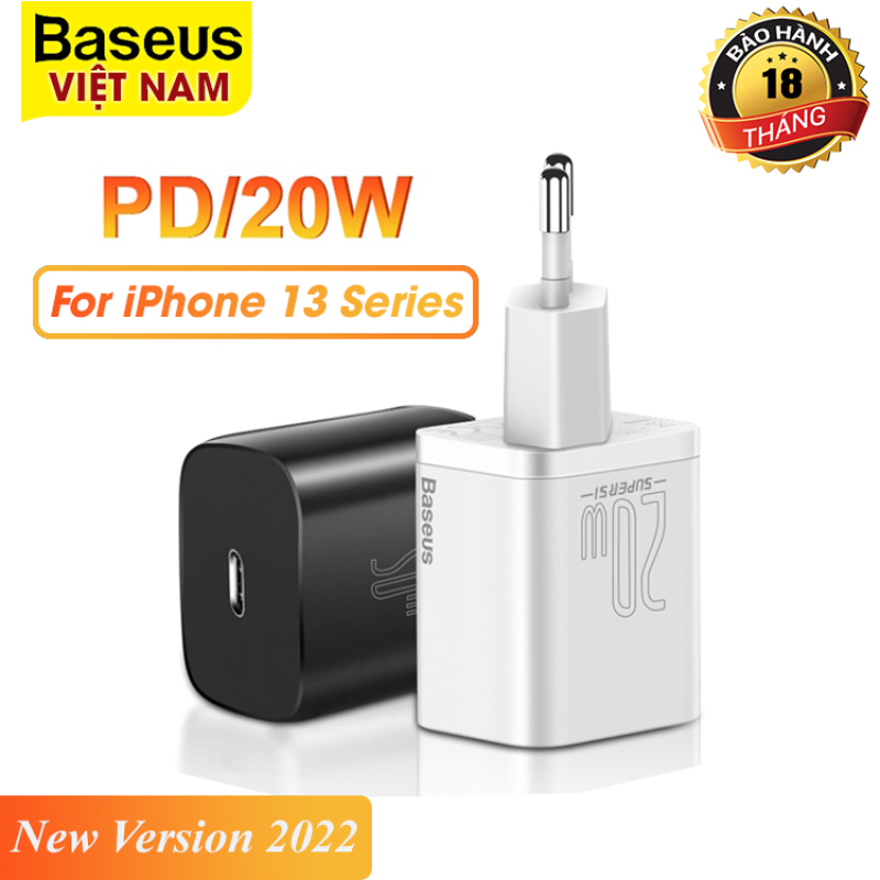 Củ Sạc Nhanh Baseus PD 20W Sạc Nhanh QC3.0 QC USB Loại C Sạc Nhanh Cho IPhone 12 13 Pro Samsung Xiaomi - Phiên Bản Mới 2022