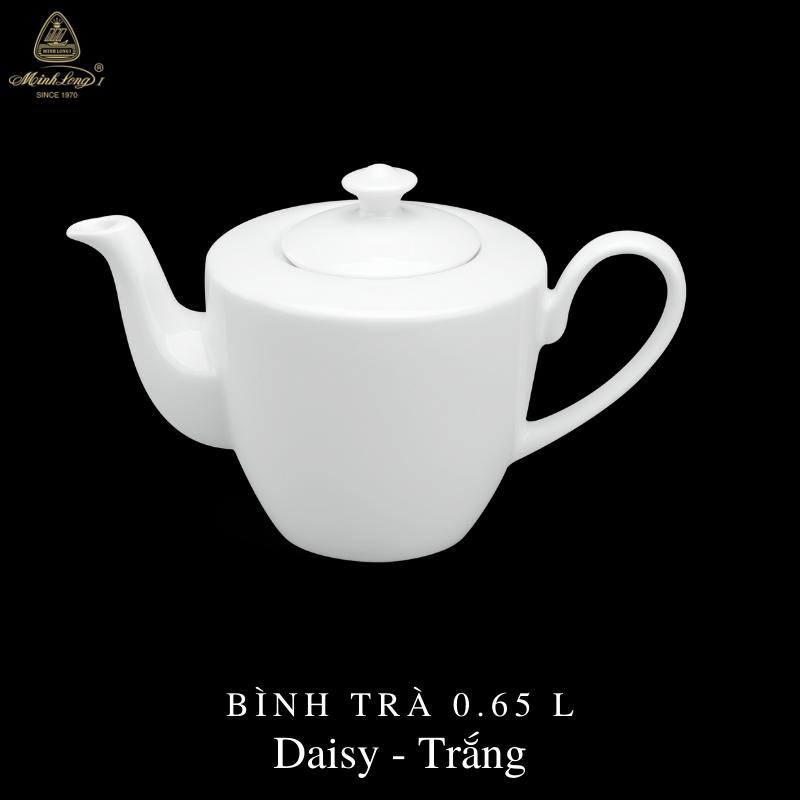 Bình trà gốm sứ minh long Bình trà 0.65 L - Daisy - Trắng