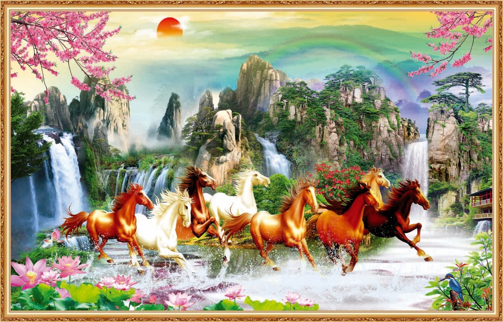tranh dán tường 3d mã đáo thành công