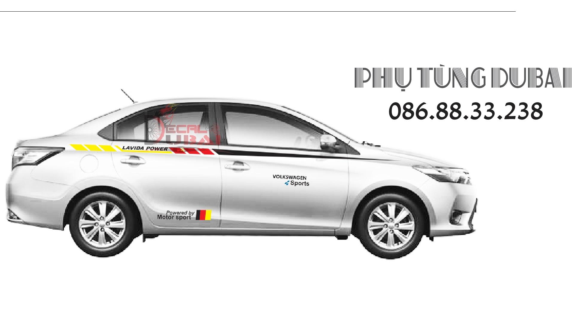 Tem dán sườn xe vios