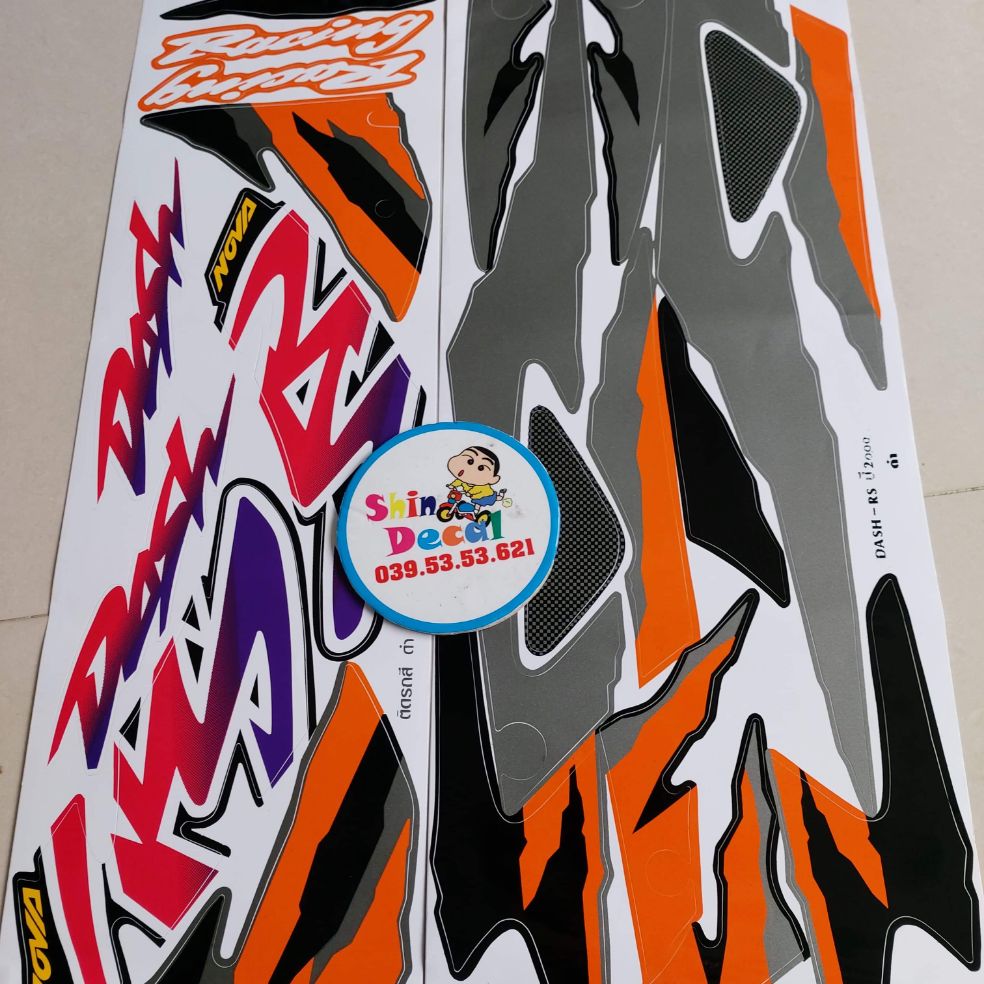 Tem lụa nova dash xám cam đen