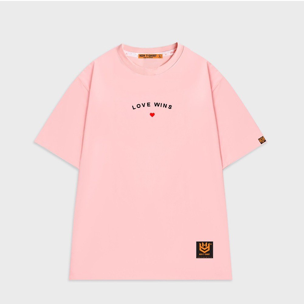 Áo thun tay lỡ hy unisex thêu love wins 49 form rộng unisex