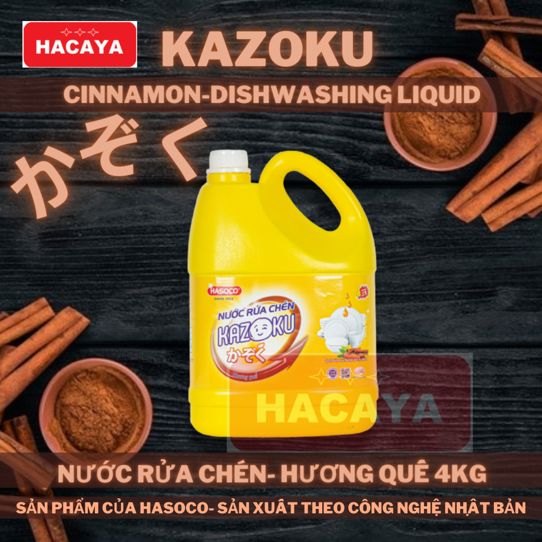 Nước rửa chén Kazoku かぞく 4kg hương quế hasoco