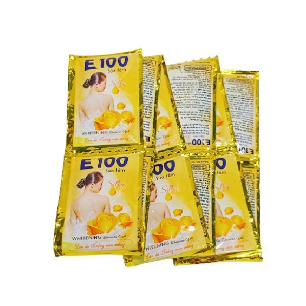 12 gói Sữa tắm bịch E100 chiết xuất hoa hồng vàng/ hồng/trắng