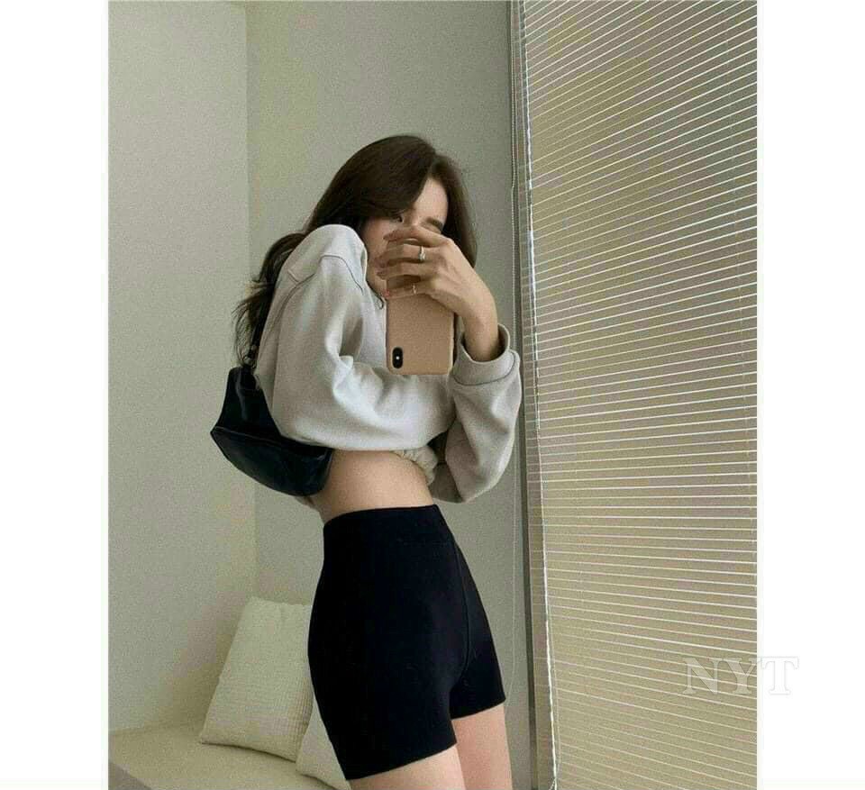 Quần legging cạp cao dáng đùi ngắn, quần tạp co giãn 4 chiều siêu chất