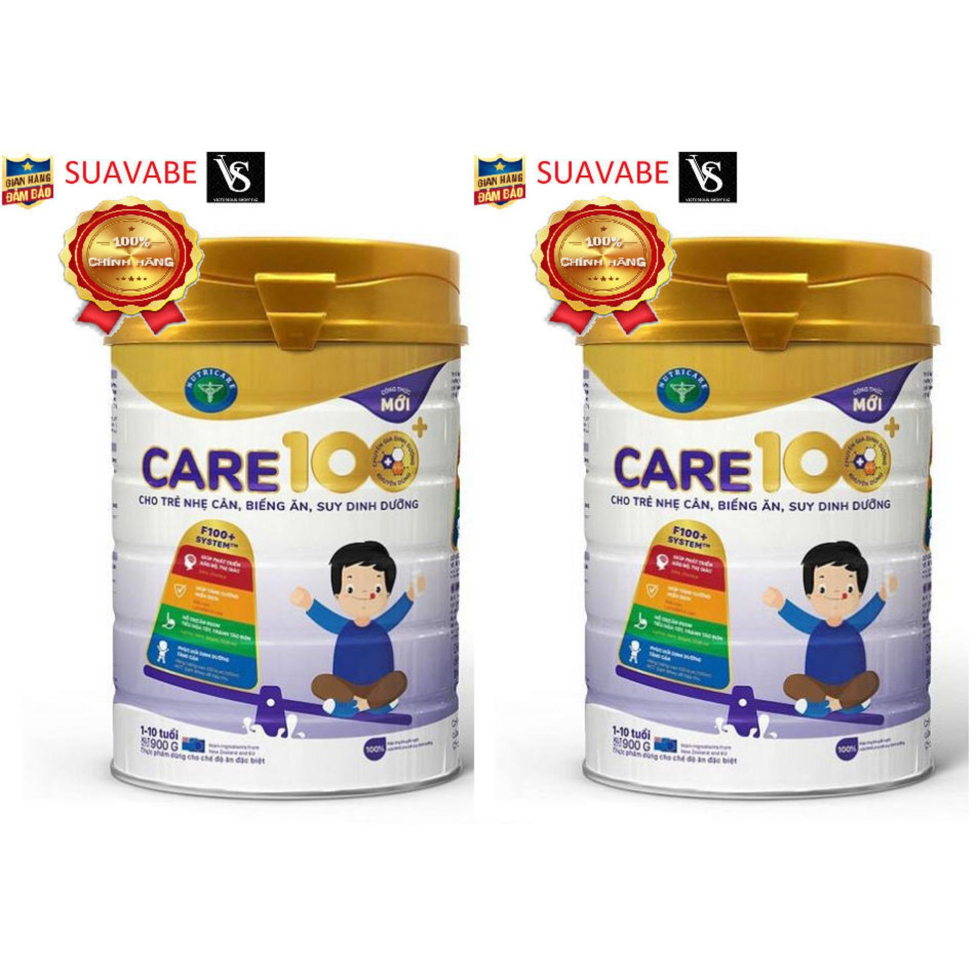 Bộ 2 sữa bột Nutricare Care 100 plus 900g