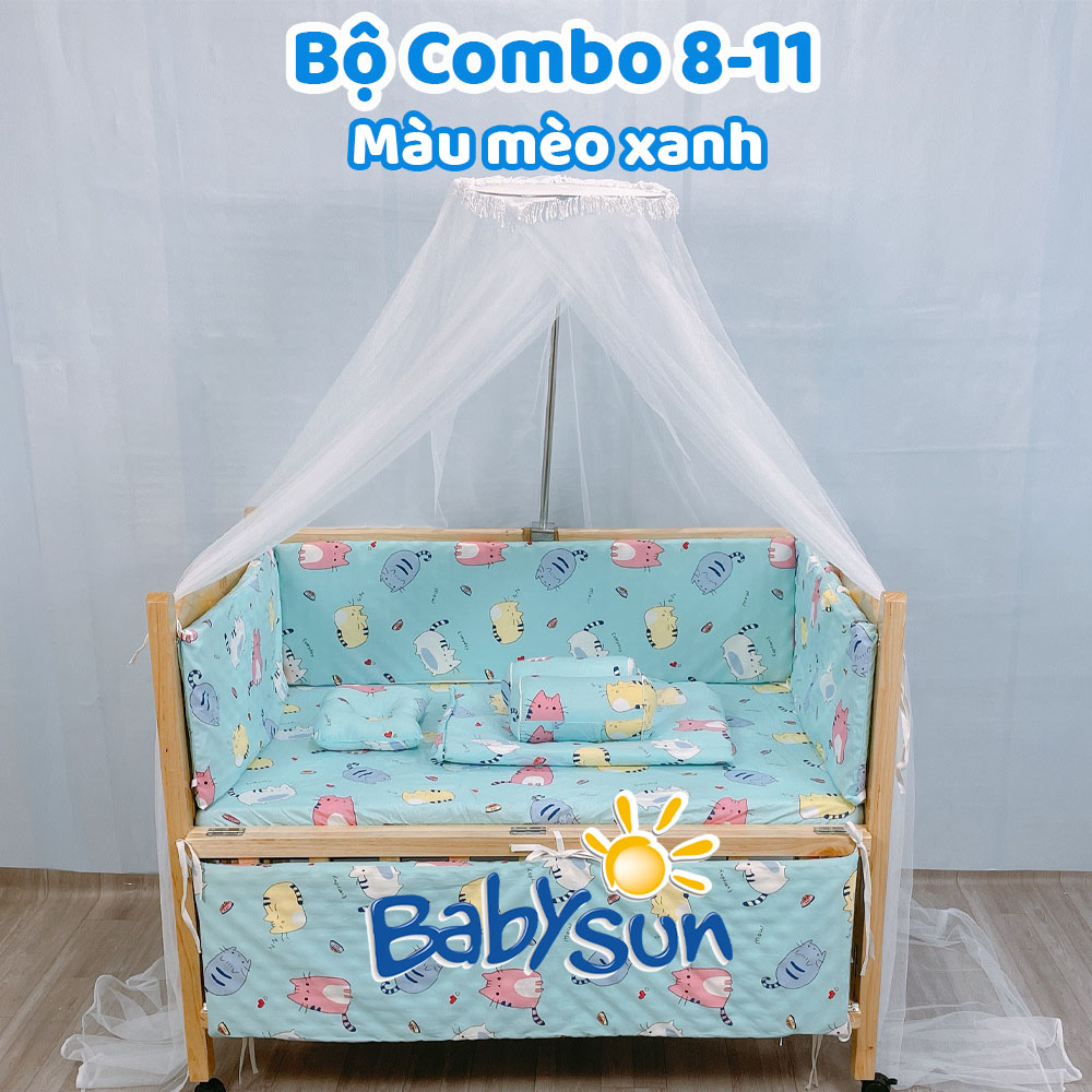 Giường cũi gỗ quế cho bé màu trắng kích thước 130x80x86 bảo hành 24 tháng-