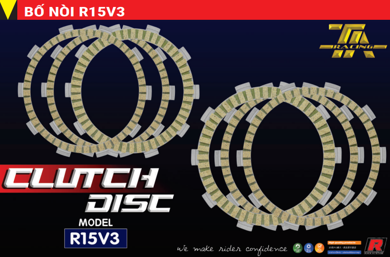 Bộ lá bố nồi xe exciter 155 vva r15 v3 chính hãng ta racing
