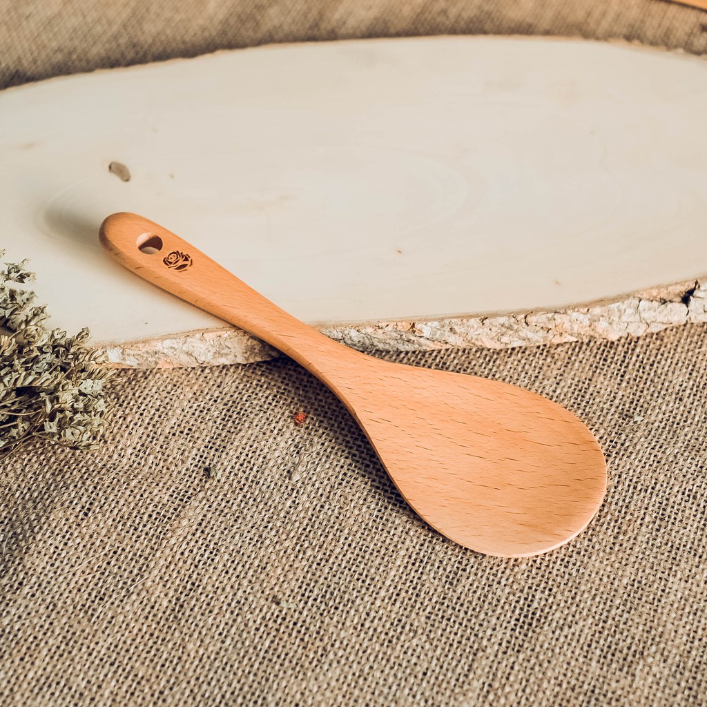 Vá cơm gỗ beech - Wooden rice spoon