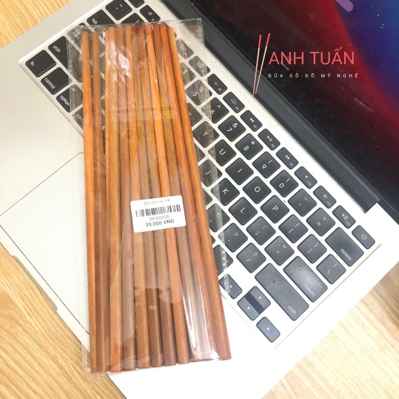 [Giá tận xưởng] Bộ 50 đôi đũa ăn cơm gỗ CÀ CHÍ, đũa đẹp tự nhiên, không cong vênh, chống trơn tuột, chống mốc, kháng khuẩn
