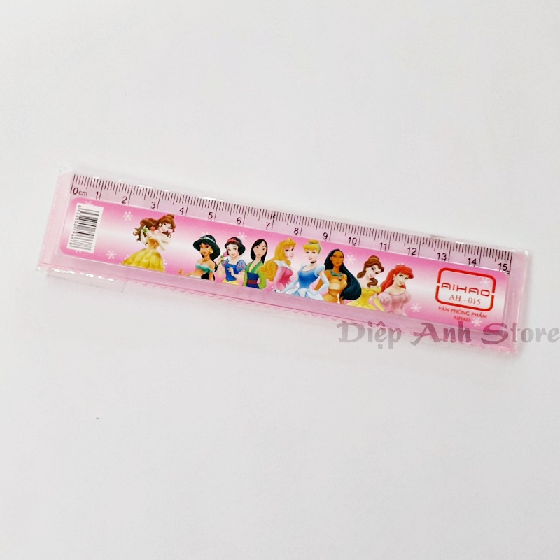Thước kẻ 15cm Elsa (Xanh-Hồng)