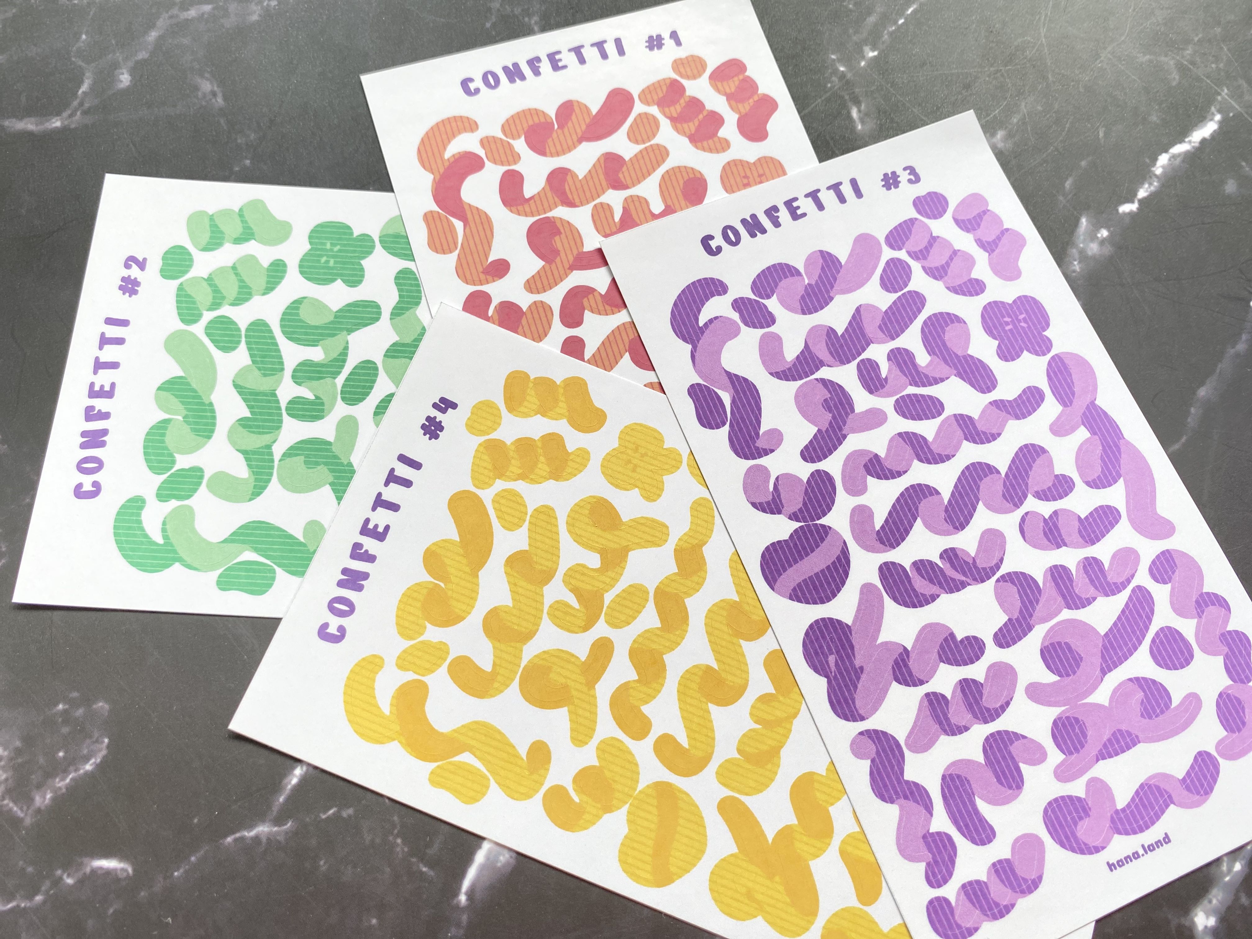 [Confetti #2] Sticker decal confetti hoa giấy #02 _ hanaland