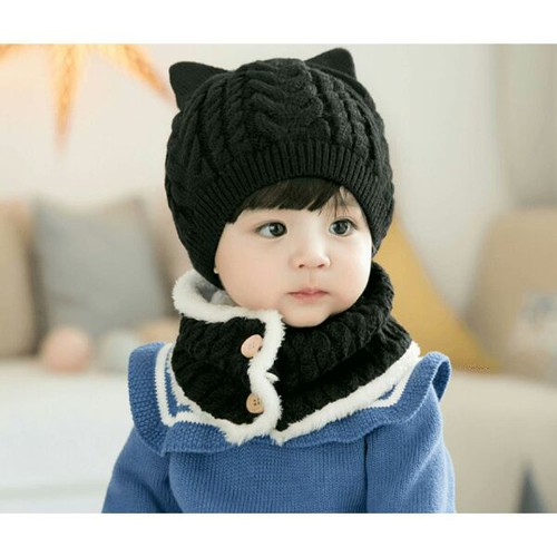 Mũ Len, Nón Len Kèm Khăn, Mũ Nón Len Lót Long Nam Nữ, Sét MŨ Kèm Khăn Ống Lót Long Giá Rẻ Phù Hợp Nam Nữ thu đông M66