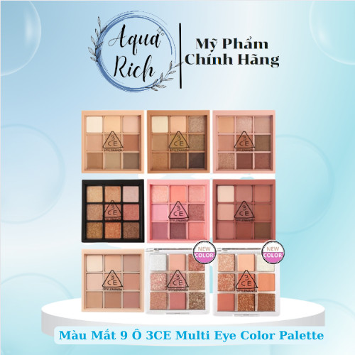 Bảng Phấn Mắt 9 Ô 3ce Mood Recipe Multi Eye Color Palette [Shot Again - Over take - Beach Muse - Plot Twist]
