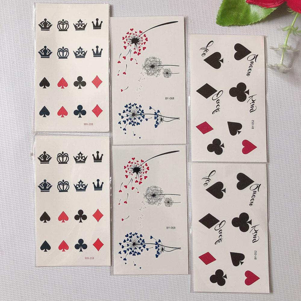 [HCM]Combo 6 tấm hình xăm dán hoa trái tim album hoa bướm