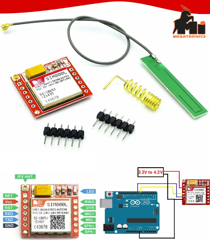Mạch - Module Sim 800L Sim800L V1 V2 (3.7V - 4.2V) GMS GPRS