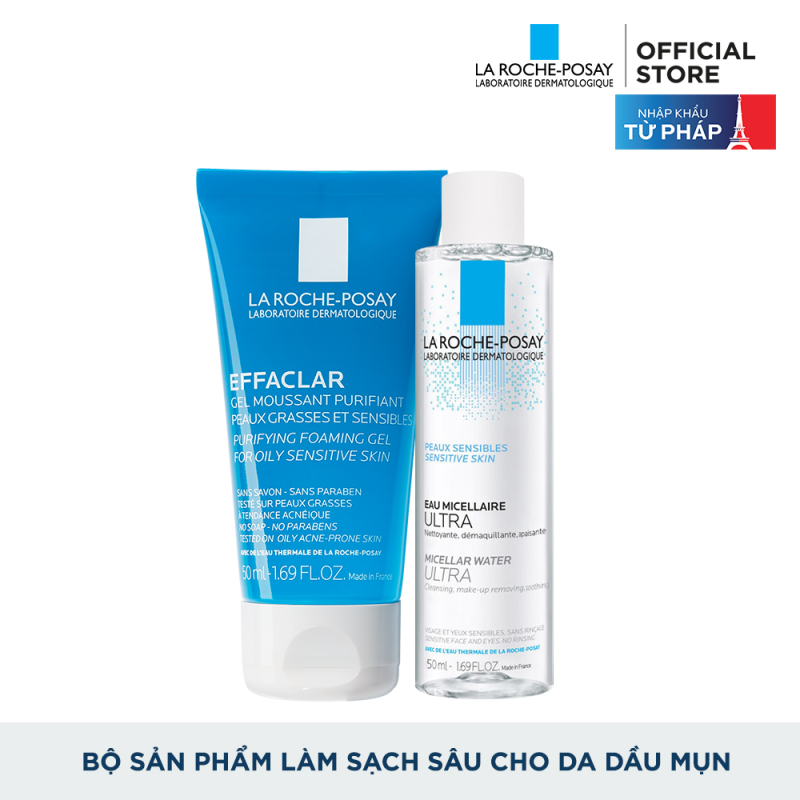 Bộ sản phẩm làm sạch sâu cho dầu mụn Cleasing Kit La Roche Posay giá rẻ