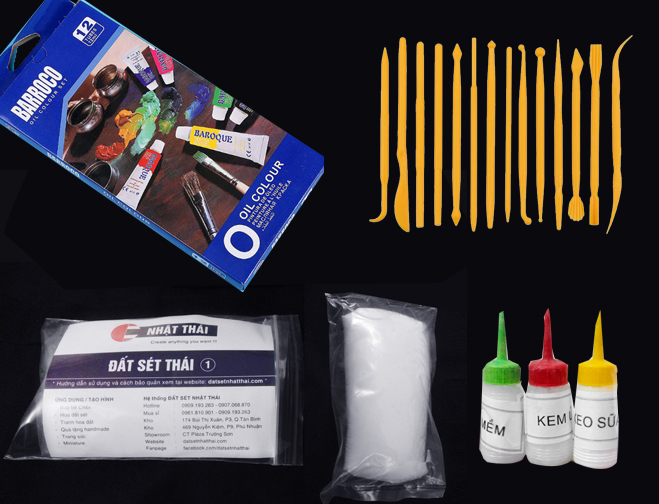 COMBO đầy đủ dụng cụ, Đất sét nặn, NHẬT THÁI HÀN  Chất Lượng Cao