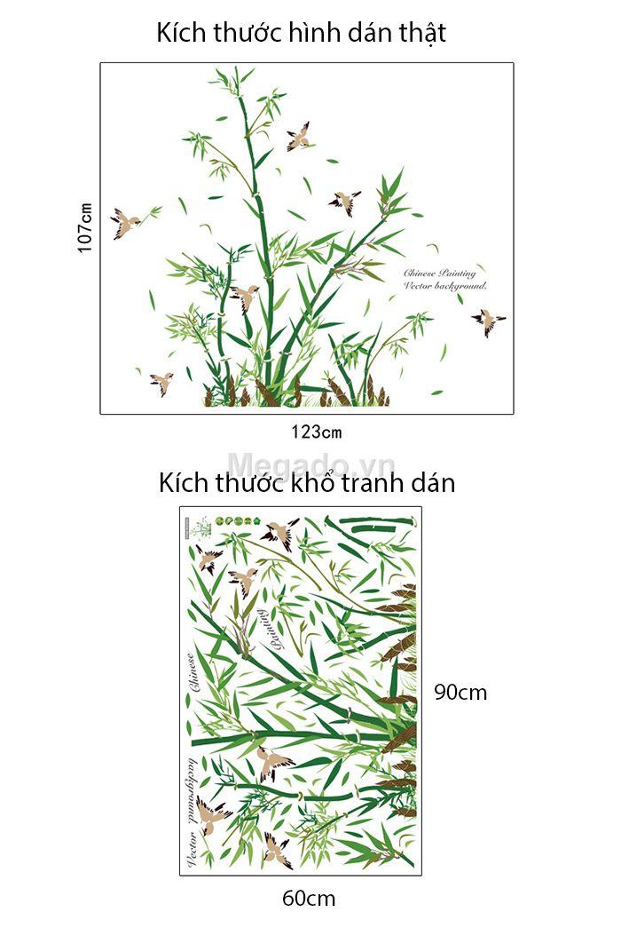 decal dán tường cây tre