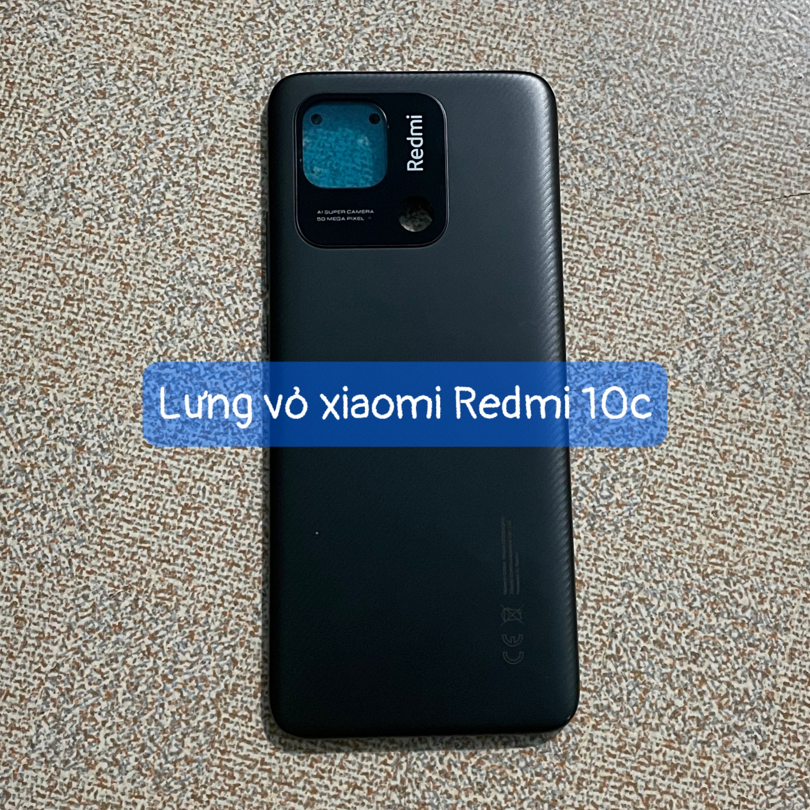 lưng vỏ xiaomi Redmi 10c (zin) kèm khay sim,cụm kính camera
