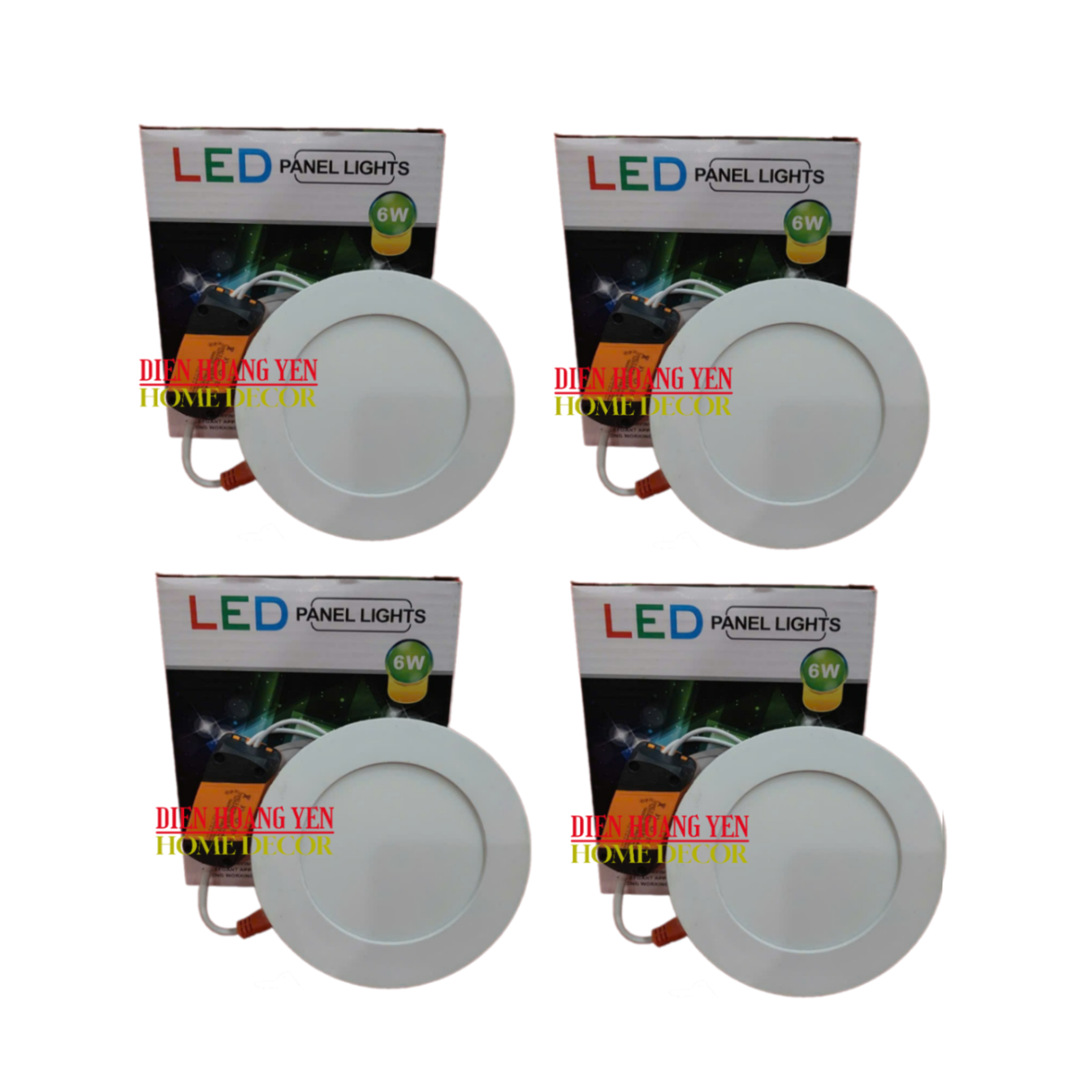 Bộ 4 đèn Led downlight âm trần siêu mỏng 6W