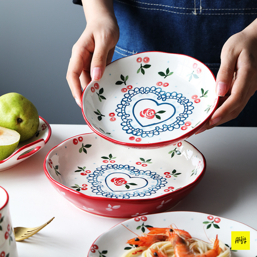 Bát Đĩa Đẹp Phong Cách Hàn Quốc Họa Tiết Cherry