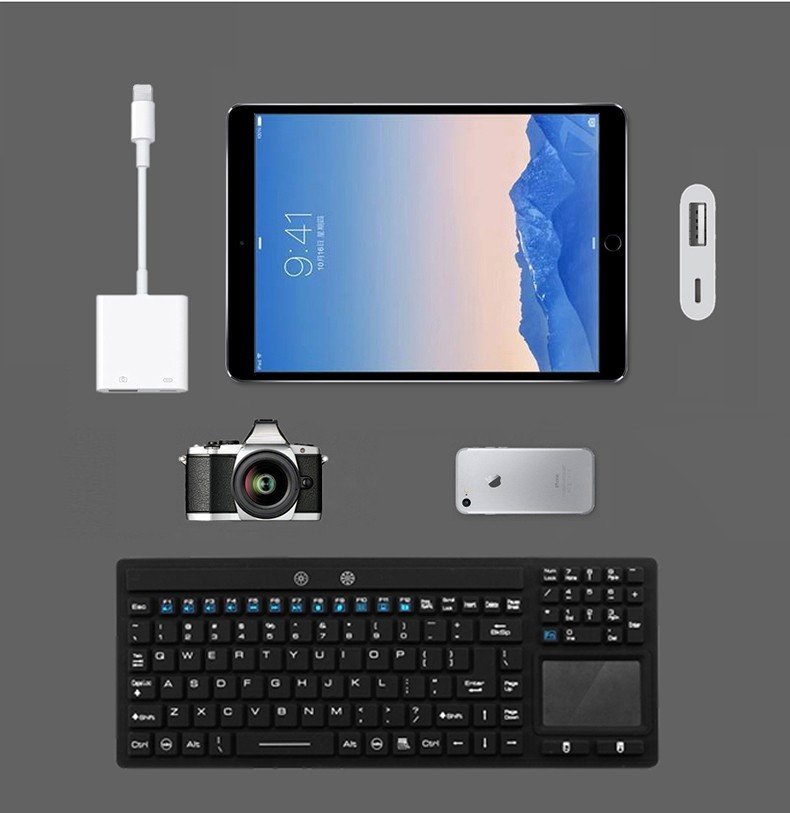 Cáp OTG USB Lightning to USB 3.0 kèm lỗ sạc pin