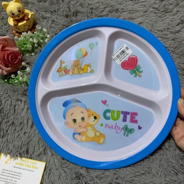 Khay cơm 3 ngăn lớn cho bé