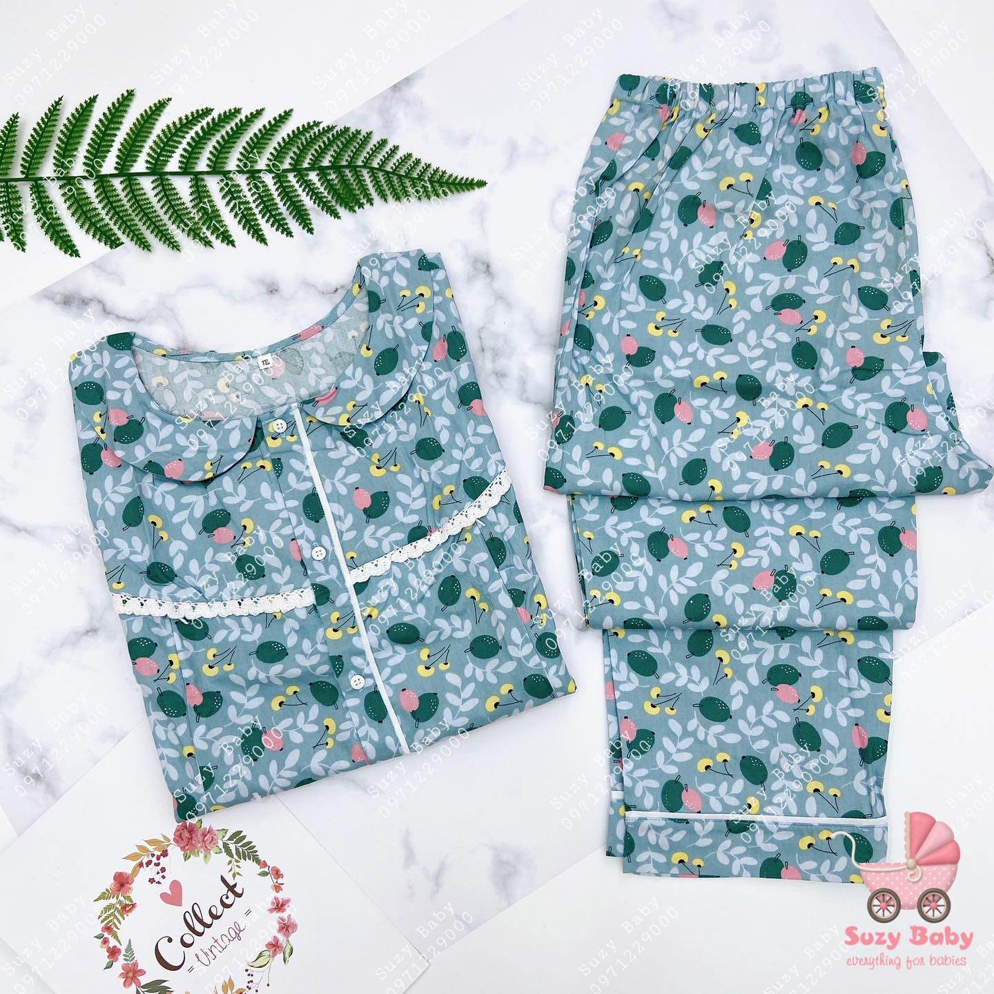 BỘ MẸ SAU SINH THỘ LỤA HÀN QUỐC CỔ SEN