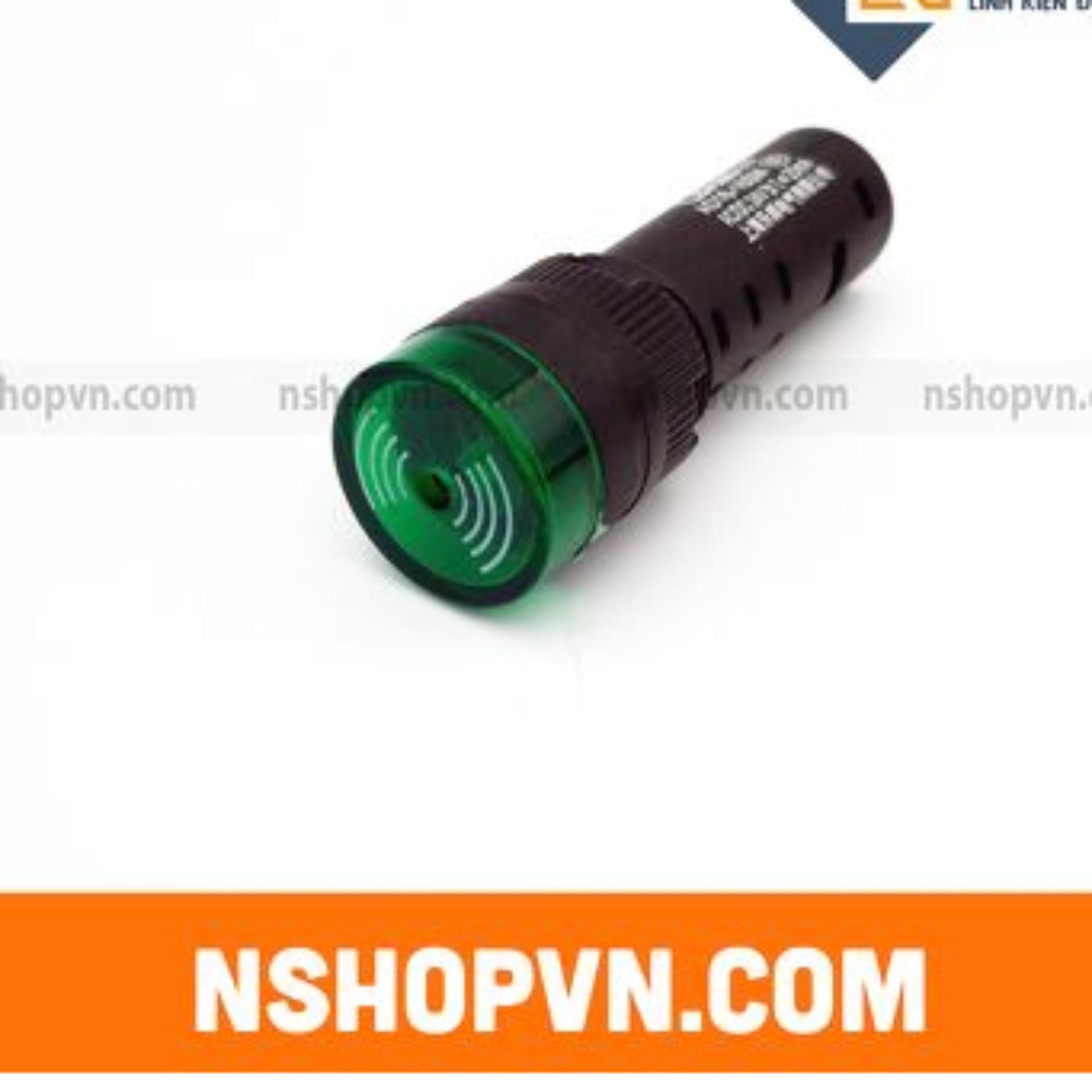Đèn báo có còi AD16-16SM màu xanh 24V