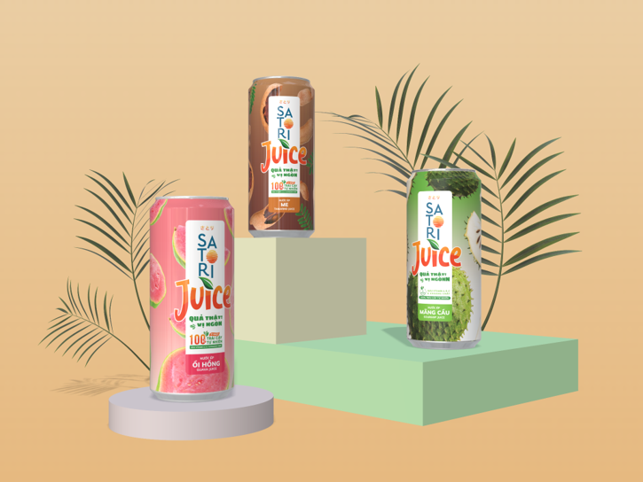 Pack 3 vị SATORI Juice - 250ml (6 Lon)