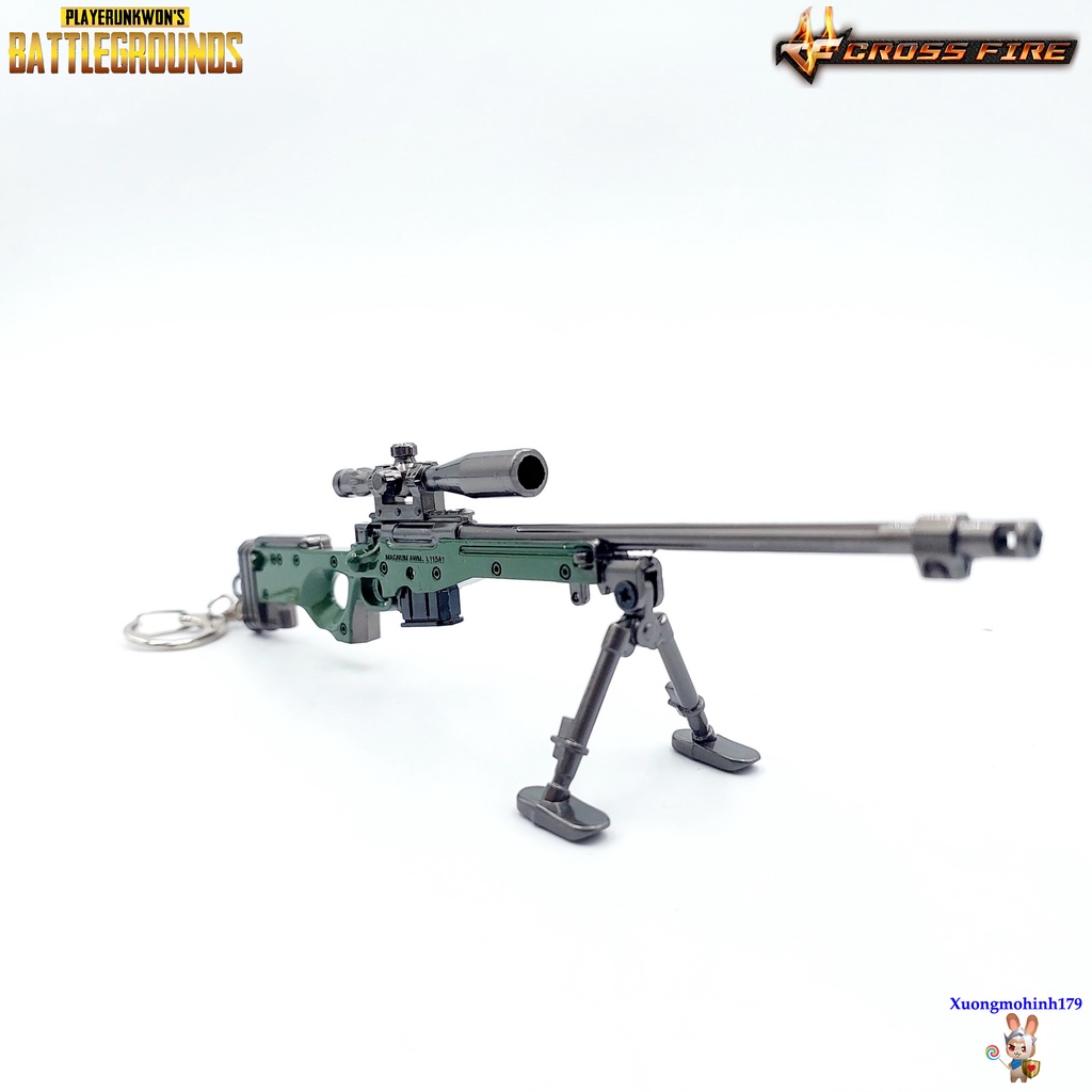 Mô hình sưu tầm AWM Sniper Đột Kích PUBG hợp kim 17cm kèm kệ trưng bày