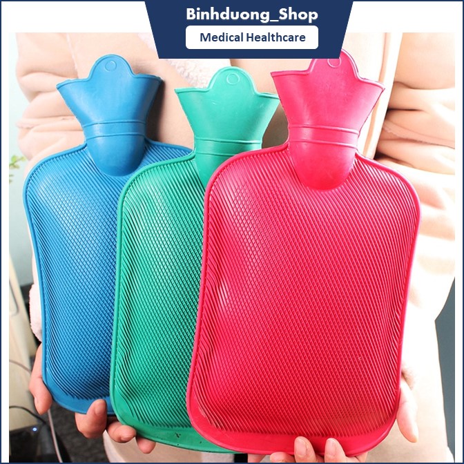 Túi chườm cao su nóng, lạnh cỡ lớn 2000ml giảm đau, giảm viêm - giao màu ngẫu nhiên