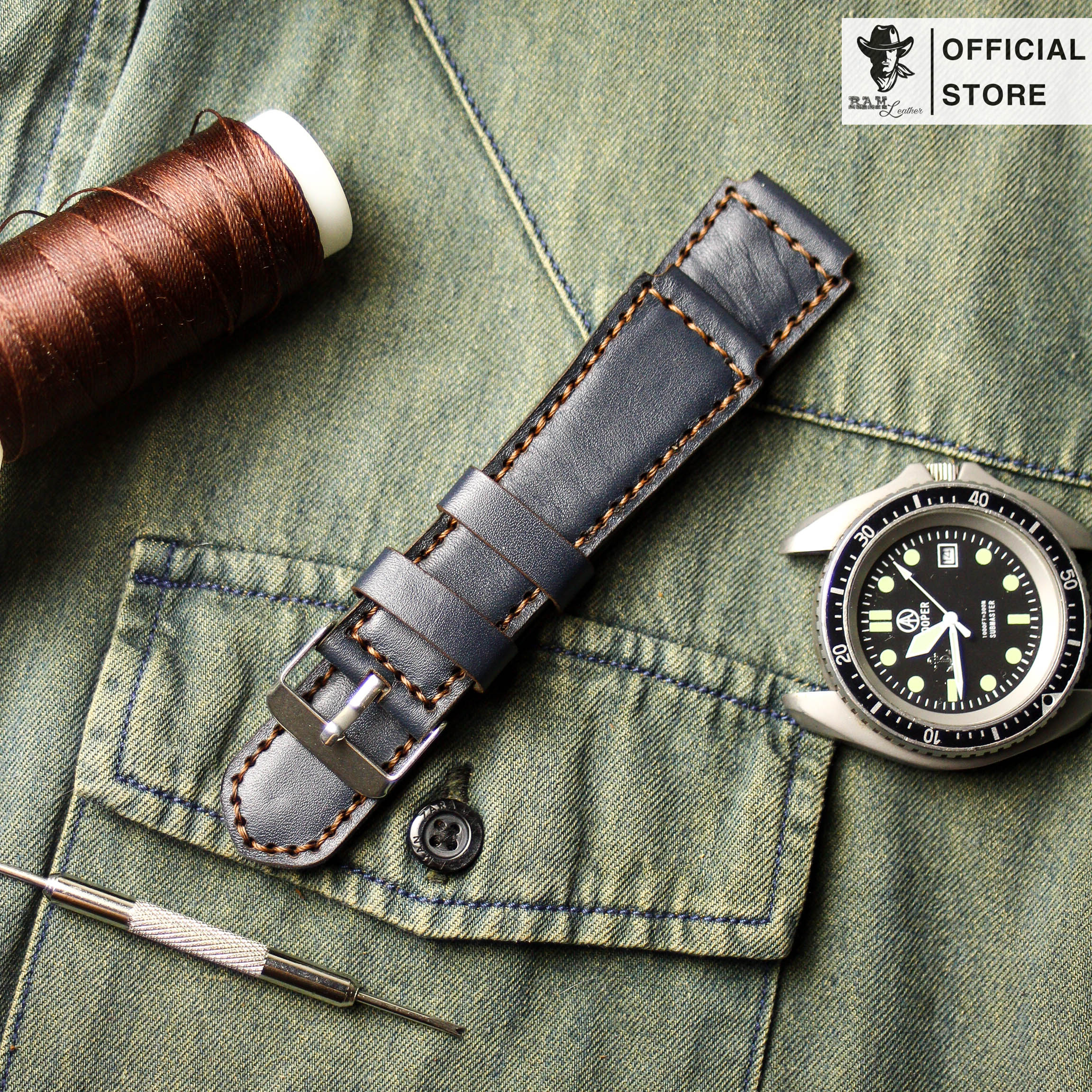 WATCH STRAPS DOUBLE COW LEATHER REAL