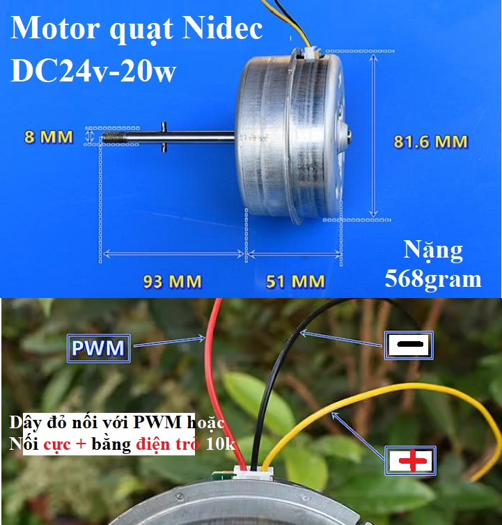 Động cơ quạt, đầu quạt 12v-24v BLDC