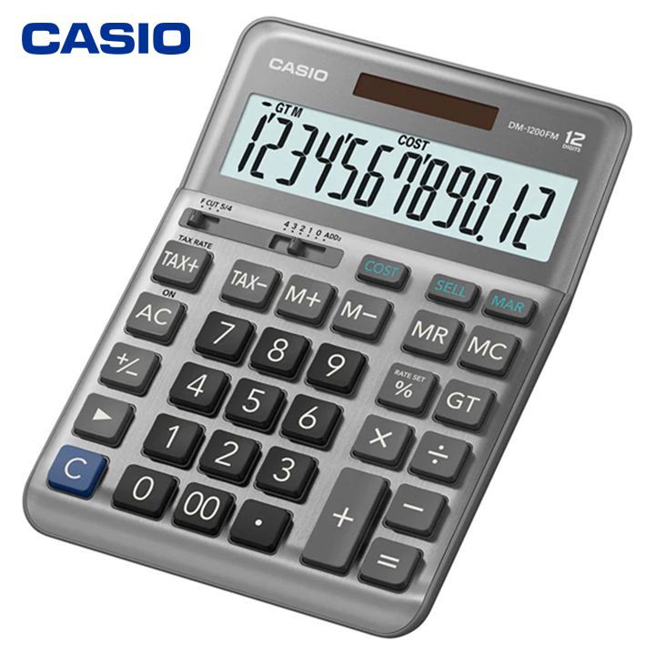 Máy Tính Casio DM1200 Cỡ Lớn Mặt Kim Loại Chính Hãng [BH 7 năm]