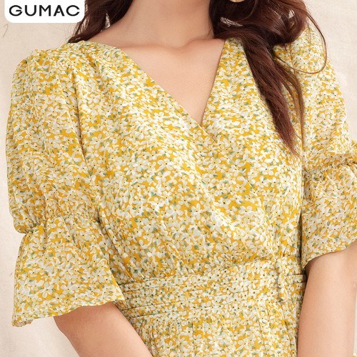 Đầm hoa eo nhún GUMAC DA1029 - Size M