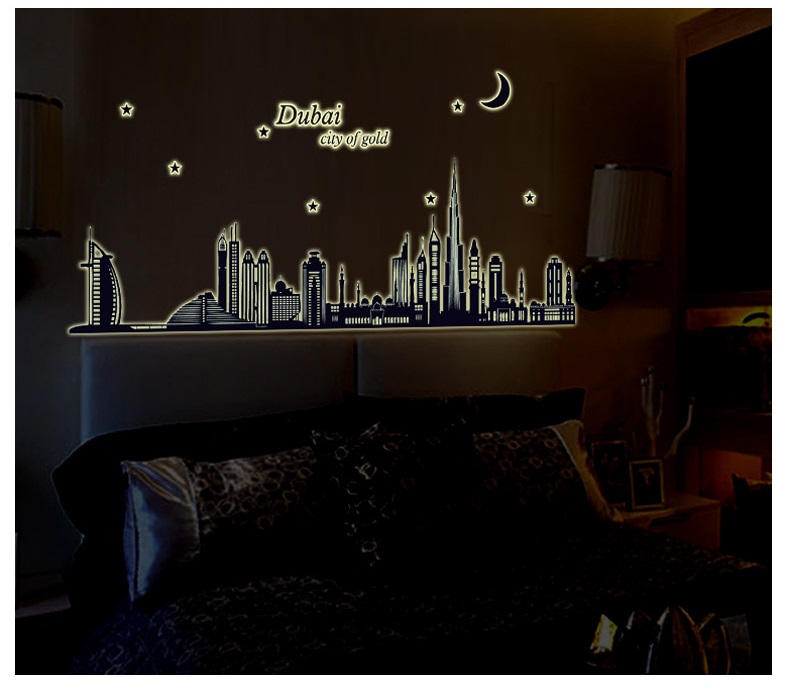 [HCM]Decal dán tường Dạ quang Dubai dạ quang siêu nét DDQ001 (55 x 165 cm)