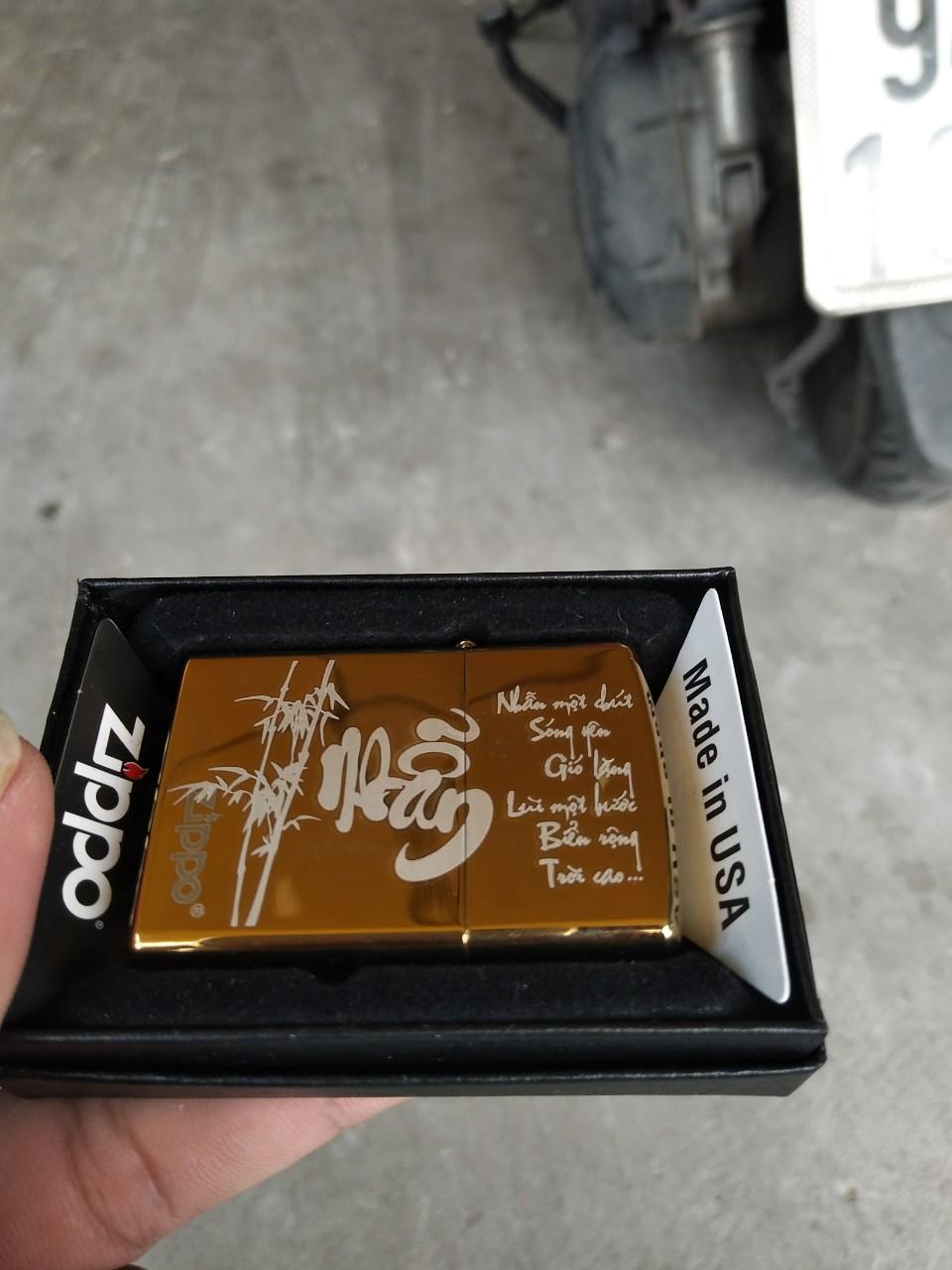 [HCM]Bật Lửa Zippo Khắc Laze Hình Chữ Nhẫn
