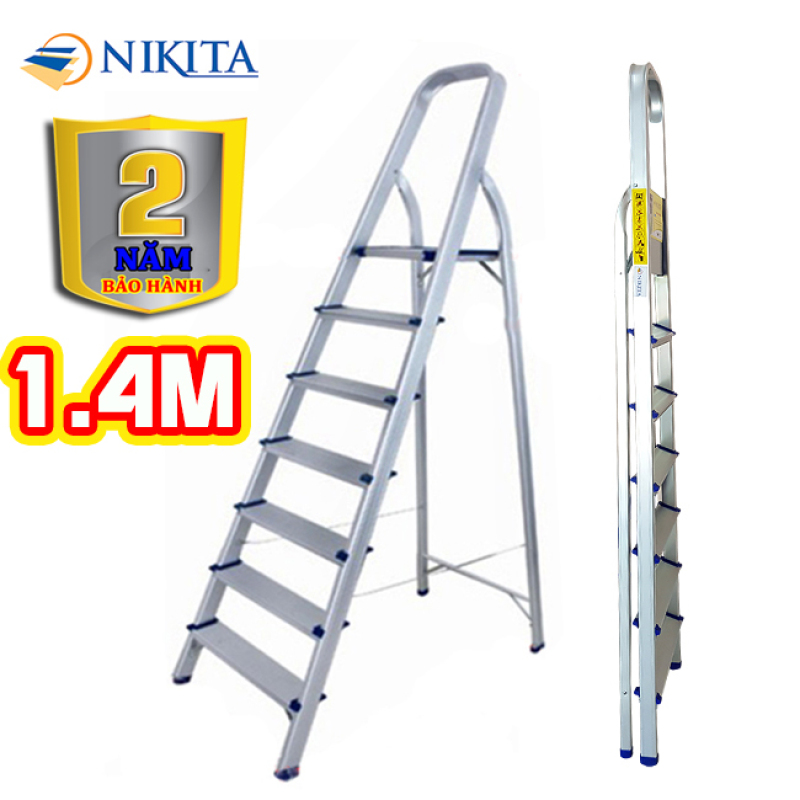 Bảng giá Thang nhôm tay vịn 7 bậc1.4m Nikita Nhật Bản AL07 (bảo hành 2 năm) thang gia đình, thang xếp gọn