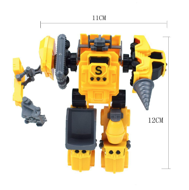 BỘ 5 XE CÔNG TRÌNH LẮP RÁP THÀNH ROBOT [ĐỒ CHƠI TRẺ EM]