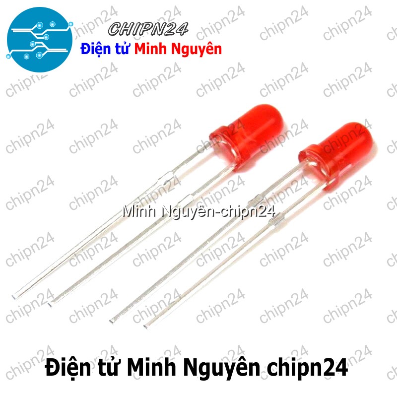 [50 con] (TK1) Led 3mm Vỏ Đục Màu ra Màu (Đỏ/Vàng/Xanh Lá/Dương/Trắng/Cam) - [Chọn Loại] - HHH.00191