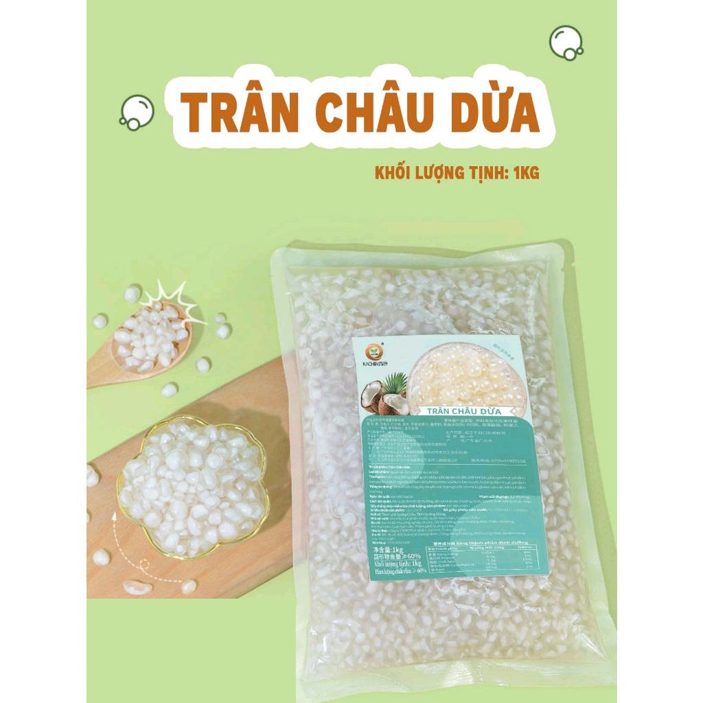 Trân châu DỪA Kachin - bịch 1kg (không cần nấu)