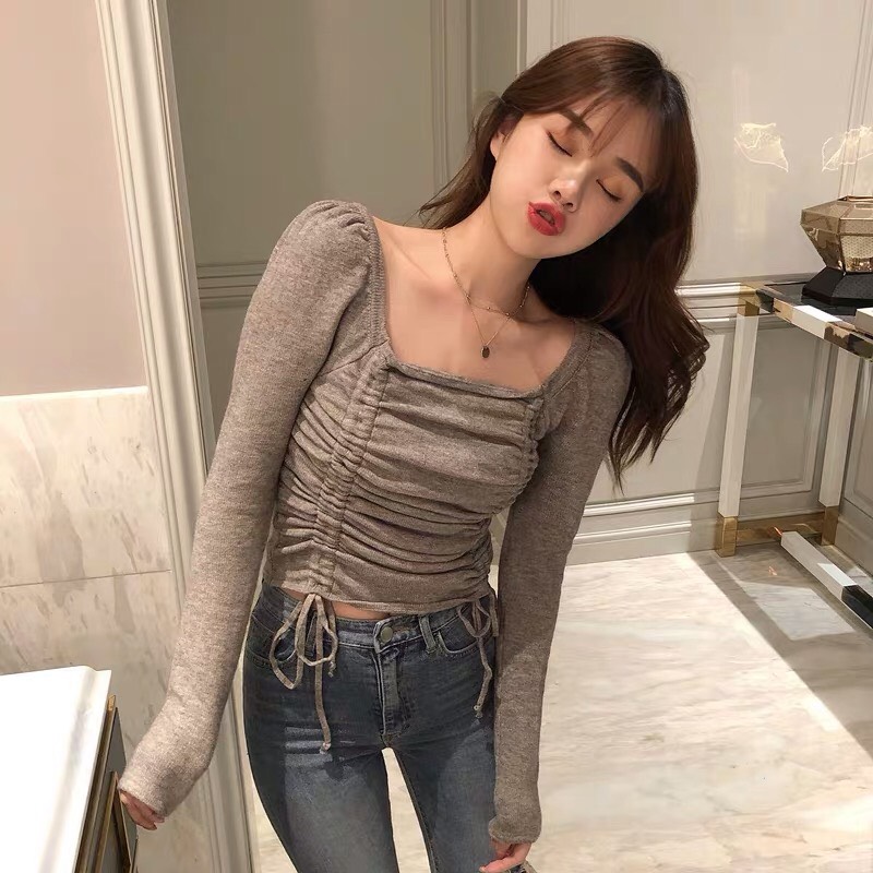 Áo thun lụa rút hai bên tay dài siêu hot TTSA0045