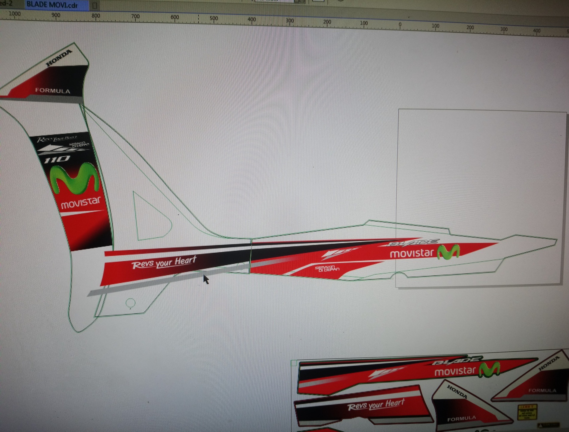 Tem RỜI WAVE BLADE 110 MOVISTAR DÁN XE TRẮNG