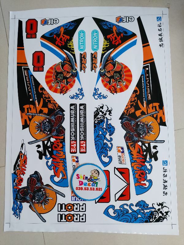 [HCM]Tem xe luvias samurai dán xe trắng