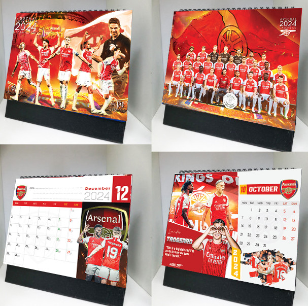 Lịch để bàn Arsenal 2024 có lịch âm, ghi chú